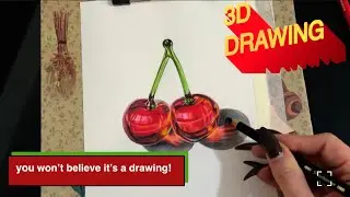 Step by step Realistic Glass Cherry Drawing with Colored Pencils
