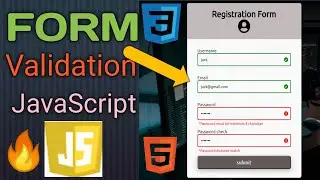 Complete form validation using javascript in 2021|Registration form|valid form|codingwithmanoj