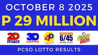 Lotto Result Today 9pm PCSO October 8 2025