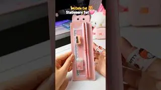 CUTE Cat Stationery Set Unboxing ASMR 😻🖍 #schoolsupplies