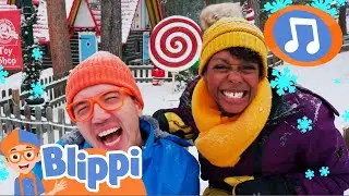 Giving Gifts with Blippi 🎄 Christmas Song for Kids | Blippi | Food & Family Cartoons for toddlers