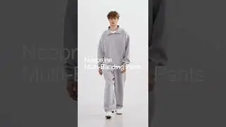 24FW Neoprene multi-banding pants