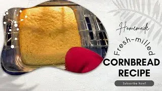Fresh-Milled #cornbreadrecipe, SO GOOD!  #cornbread #fromscratch #homesteading  #recipes  #asmr