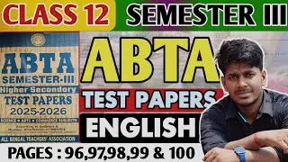 ABTA English solution HS 2025-2026 3rd Semester//page 96 // class 12 abta test paper solution 2026