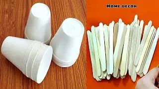 3 Amazing Home Decor Ideas using Coffee Cups and Ice cream sticks - Easy Room Decor using waste