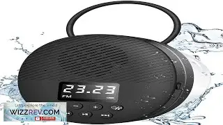 Shower Radio Speaker with Bluetooth 5.0 AGPTEK Waterproof Wireless Bathroom FM
