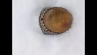 925 Sterling Silver Amber Ring