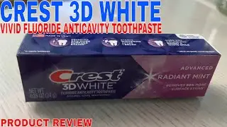✅  Crest 3D White Vivid Fluoride Anticavity Toothpaste, Radiant Mint 0.85 oz (Pack of 4)🔴