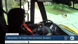 Ali&nbsp;Hoxie talks to Walled Lake Superintendent about masking up on the school bus