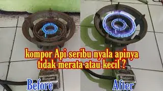 Cara memperbaiki kompor gas RINNAI Api seribu yang sebagian apinya tidak menyala/ api tidak merata