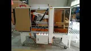 Automatic carton closing machine with hot melt glue applicator