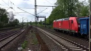 185 065-0 durchf&auml;hrt mit ein Kohle Zug den Bahnhof Wunstorf