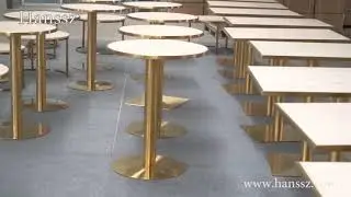 Squartz and Round Limestone Dining Tables for Restaurant - Hanssz