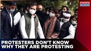 Congress Supporters In Hyderabad Don't Know Why They are protesting | Rahul Gandhi English News