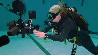 Underwater Videography Course Student Angie Garred practises her perfect buoyancy for a steady shot