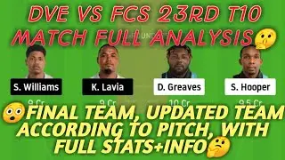 DVE vs FCS Dream11 Team Prediction | DVE vs FCS Dream11 Team | 23rd match | Vincy Premier T10 League