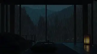 Calm Night Rain at Mountain Cabin (No Music) 🌧| Dark Bedroom Atmosphere for Sleep & Relaxation