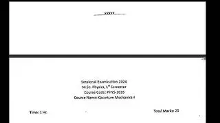 Msc 1st semester || Previous year Question Paper 2024 | Nagaon university