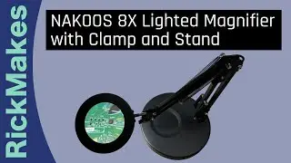 NAKOOS 8X Lighted Magnifier with Clamp and Stand