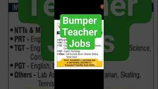 🔥 **Bumper Teacher Jobs 2026** 🔥 | Teacher Vacancy 2026 |Teacher Recruitment #teacher #teachingjobs