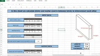 Excel Calculator of Brick and Mortar