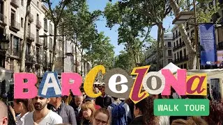 WALKING TOUR📹[ 4K ]✨BARCELONA✨ LAS RAMBLAS into LA BOQUERIA #barcelona #4kwalkingtour #ambience #4k 