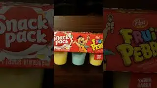snack pack pudding: the Flintstones fruity pebbles