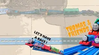[ABC Train] Thomas and friends Unbox & outdoor plarail model train track video: Let's have a race.