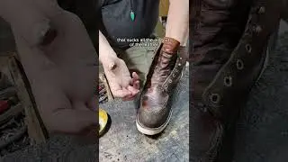 Why Your Work Boots Crack: Cobbler George Expert Advice | Ramos Shoe Repair 👞 #shorts #leather
