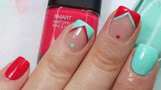 Chevron French Manicure! Pink and Mint Chevron French Tip Nail Art | Easy Nails for Beginners