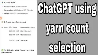 ChatGPT using yarn count selection