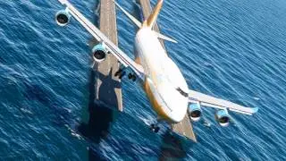 Very Very Dangerous landing at Orleans airport / boeing plane // game