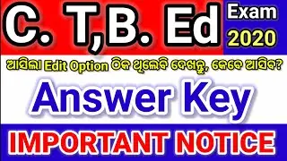 Odisha C.T, B. Ed Exam Expected Result Date 2020,C.T,B. Ed Answer Key Date 2020,CT, Bed Result date