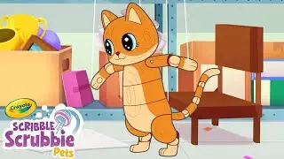 She Turned Into A Puppet! | Crayola Scribble Scrubbie | Funny Cartoons for Kids