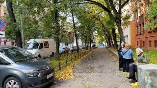Walking Tour in St Petersburg Russia №176 Autumn Vasilyevsky Island