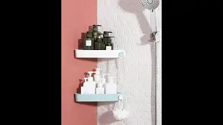 No Drill Corner Floating Shower Caddy