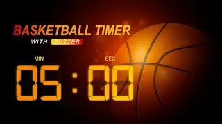 5 Minute Timer Basketball Buzzer , basketball background with Start and Finish Buzzer Sound HD Free!