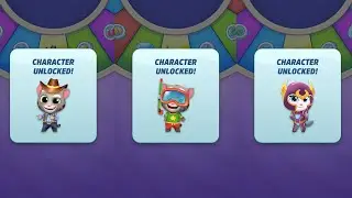 Talking Tom Gold Run - 52 TIMES SPIN WIN CHARACTER UNLOCKED COWBOY TOM, SPLASHY TOM, CYBER ANGELA