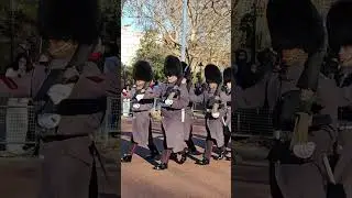 KING'S GUARD ESCORTED BY THE LONDON POLICE OFFICER!