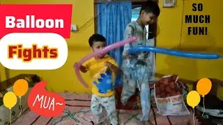 Kids Balloon fight #kidsfun #ballonblast #adoreble #kidsfun #balloons #toddlerdevelopment #brothers