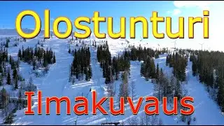Olostunturi laskettelurinteet Lapland Muonio drone flight