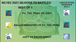 BTD Battles Tournament - WLYEC 2021 - League Stage - Division B - Day 4