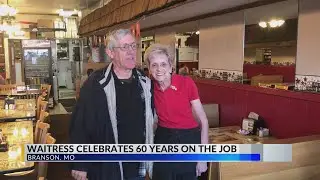 Waitress celebrates 60 years of working at Branson Cafe