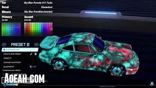 Rocket League Sky Blue Porsche 911 Turbo Car Design | AOEAH.COM