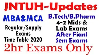 MBA MCA IV Sem Regular Supply exams 2020 | 4-2 Mid Exam Time Table | JNTUH UPDATES