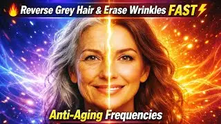 🎧 Reverse Grey Hair & Erase Wrinkles FAST ⚡ Anti-Aging Frequencies (714.8Hz + 987.6Hz)