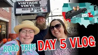 VINYL HUNTING with KATIE Vintage & Vinyl in St. Louis Missouri, Road Trip Vlog Day 5 Thrifting USA!