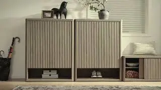 SICOTAS Cas Shoe Cabinet with Doors - Grey Alder Color