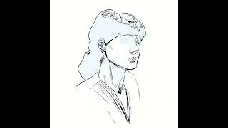 Movie portrait study sketch timelapse from Bladerunner