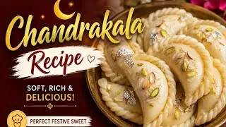 बिना मेहनत हलवाई जैसा चंद्रकला। रसीली मिठाई चंद्रकला। 😋।chandrakala recipe 😜